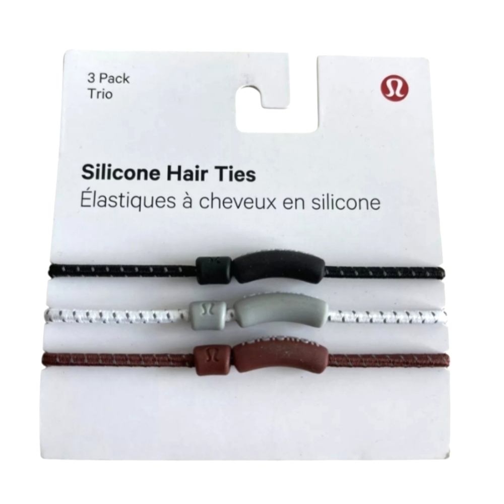 Lululemon 3- pack Silicone hair tie in multi-color Women's One Size NEW